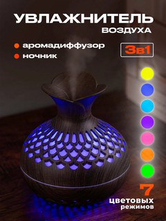 Увлажнитель воздуха 3-в-1, с аромадиффузором и функцией ночника