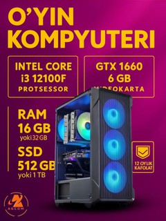 Игровой ПК, GTX 1660 Super 6 Гб, Core i3 12100F, 32 Гб DDR4 3200 MHz, SSD 1000 Гб NVMe