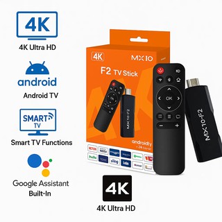 Смарт ТВ-приставка MX10 F2 TV Stick 4K, Android 13, Smart TV, Chromecast, Wi-Fi 2.4/5 ГГц, HDMI, пульт ДУ, 1ГБ/8ГБ