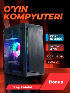 O'yin tizim bloki Core i5, 16 GB operativ xotira, Nvidia GT730 4 GB, 512 GB SSD, RGB