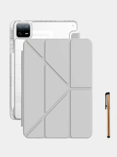 Y-образный универсальный чехол для Xiaomi Pad 6, Xiaomi Pad 6 Pro, 11", складной, серебристый