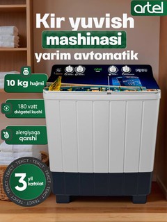 Kir yuvish mashinasi yarim avtomat Artel TG100FP