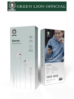 Simli quloqchinlar Lighting Green Lion Stereo Earphone, Stereo, mikrofon bilan