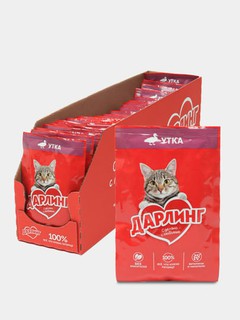 Nam ovqat Darling, mushuklar uchun, o'rdak sousli, 75 gr x 26 dona