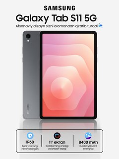 Planshet Samsung Galaxy Tab S11 5G — 11.0" Dynamic AMOLED 2X, 13 MP kamera, 8400 mA·soat