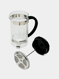 Стеклянный чайник French Press Kukmara, 1 л, с металлическим фильтром для заваривания чая и кофе
