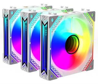 Комплект корпусных вентиляторов 2E GAMING Air Cool ACF120MW-ARGB, 3x120мм, 2000rpm, 4pin PWM +5VARGB, 20.5dBa, Белый