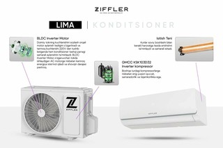 Кондиционер Ziffler "Vena 12", инверторный, для помещений до 35м², без кронштейна