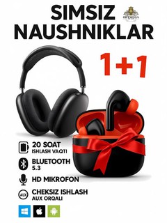 Беспроводные наушники-вкладыши Pods, 1+1 наушники для iPhone и Android P9, MAX