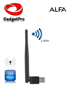 Wi-Fi-адаптер Alfa Net W115, черный, фиксированная антенна, 150Мбит/с
