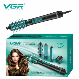 Фен VGR V-475, для бережного высушивания волос, многофункциональный, 5 насадок 1500W
