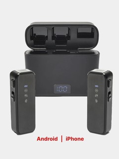 Микрофон для телефона, беспроводной, петличка для iPhone и Android, модель M3, 2 шт