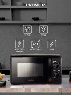 Микроволновая печь Premier PRM-20MW-RJ4, черный