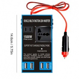4 ta tez zaryadlash portiga ega USB avtomobil adapteri,220 w inverter