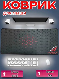 Большой коврик для мыши – 90x40 см, с прошитыми краями и нескользящей основой, игровой/офисный