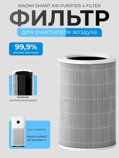 Фильтр Xiaomi Smart Air purifier 4, для очистителя воздуха, антибактериальный