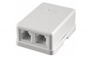 Розетка 2хRJ45, Socket RJ45, 2 port, UTP, 5e cat