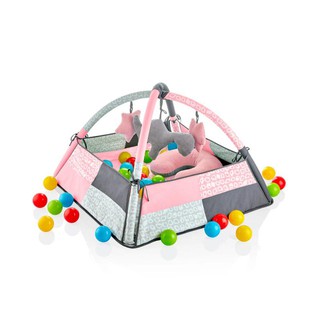 Игровой коврик Babyjem с шариками розовый