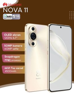 Смартфон Huawei Nova 11, 50MP, селфи 60MP, NFC, 120 Гц, 66 Вт быстрая зарядка