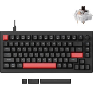Механическая клавиатура Lemokey X4 84Key, Keychron Brown, USB-A, QMK, EN/UZ/RU, Red led, черный