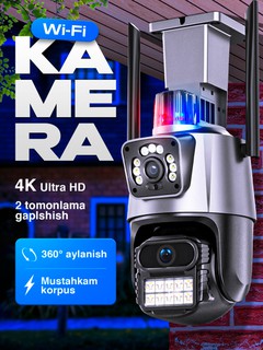 WiFi kuzatuv kamera – V380 PRO, suv o‘tkazmaydigan, tungi rangli ko‘rish, 2 tomonlama audio