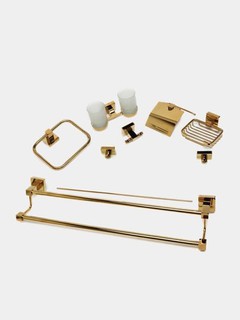 Набор аксессуаров для ванной в стильном золотом цвете
