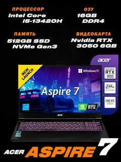 Acer Aspire 7/ 15.6" FHD IPS 144Hz/Intel Core i5-13420H /DDR4 16GB /SSD 512GB/ RTX3050 6GB