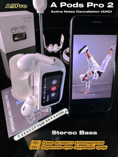 Simsiz quloqchinlar ekranli A Pods pro2 Naushnik A9Pro ANC/ENC iPhone va Android uchun