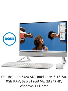 Моноблок Dell Inspiron 24 5420, Intel Core i3-1315U, RAM 8GB, 512GB SSD, 23,8" FHD, Win11