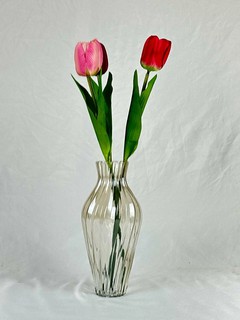 Ваза AMBER, для цветов, настольная, стекло, прозрачная-золотистая