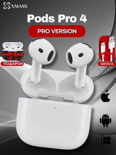 Pods 4 — TWS Bluetooth quloqchin: ANC, simsiz zaryad va sovg‘aga gi'lof va type-c kabel