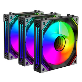 Комплект корпусных вентиляторов 2E GAMING Air Cool ACF120MB-ARGB, 3x120мм, 2000rpm, 4pin PWM +5VARGB, 20.5dBa, Черный