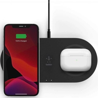Беспроводное зарядное устройство Belkin Dual Pads Wireless Charging Qi 15W, black