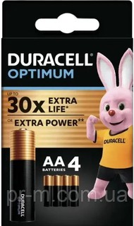 Батарейки Duracell "OPTIMUM", АА, 4 шт, в упаковке ORIGINAL