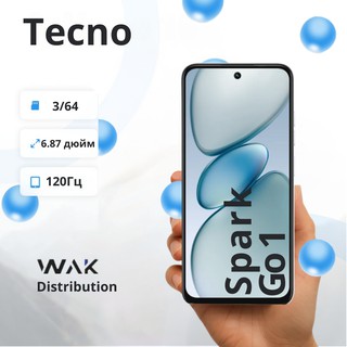Смартфон Tecno Spark Go1 3/64 ГБ, Glittery White