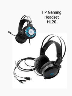 Проводные, игровые наушники, гарнитура HP H120, с микрофоном и светом Jack 3'5+ USB