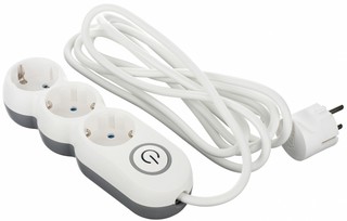 Сетевой фильтр 2E Plus 3XSchuko с выключателем, 3G*1.0мм, 3м...