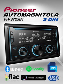 Автомагнитола Pioneer FH-S725BT, с Bluetooth, USB, 2DIN, 50Вт