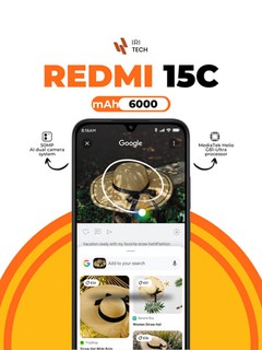 Смартфон REDMI 15C, 6000мАч 33W AI 50MП, 8/256ГБ, 6.9" 120Hz, MediaTek Helio G81-U