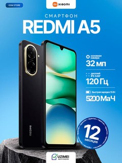 Xiaomi Redmi A5 smartfon, 6.88 IPS ekran, 32 MP kamera, 5200 mA·soat batareya