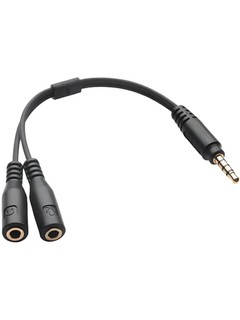 A6356 Переходник микрофон + наушники 3.5мм M4pin-2x3.5мм F3pin для телефонов и компьютер