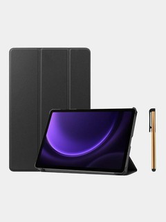 Защитный чехол для планшета Samsung Galaxy Tab S9+/S9 FE+/S10+ 12.4" (трехсекционный складной дизайн), черный