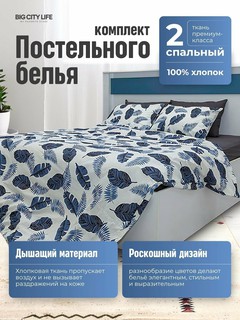 Комплект постельного белья, 100% хлопок, двуспальный комплект, Big City Life