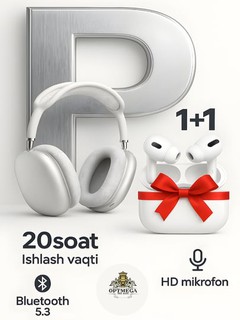 Simsiz quloqchinlar APods PRO, 1+1 sovg'a iPhone va Android uchun naushniklar, P9, MAX
