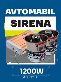 Avtomobil uchun sirena, 600 Vt/1200Vt, AS820