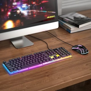 Игровая компьютерная клавиатура и мышь Hoco GM18, проводной, чёрный