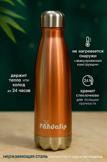 Термобутылка PandaSip 500 мл – стильная бутылка из нержавеющей стали для горячих и холодных напитков