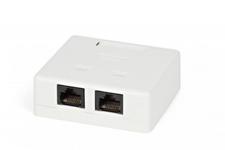 Розетка 2хRJ45, Socket RJ45, 2 port, UTP, 6 cat.