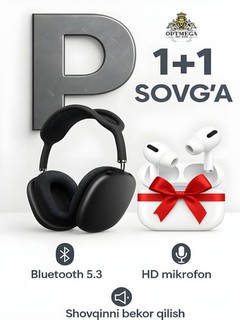Беспроводные наушники-вкладыши APods , 1+1 наушники для iPhone и Android P9, MAX