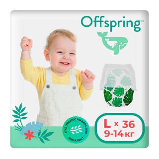 Трусики-подгузники Offspring Тропики размер L 9-14 кг 36 шт